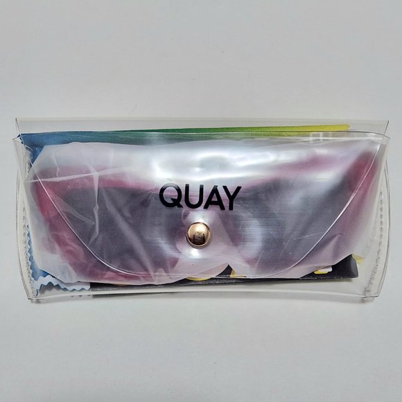 Quay Australia On The Radio Pink 50mm Cat Eye Sunglasses NEW with Case & Cloth - Picture 3 of 6